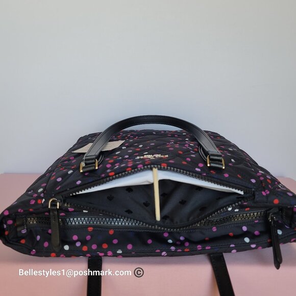 KATE SPADE Jae Medium Nylon Quilted Satchel- Festive Confetti Multicolor🎈$149.⭐ - Picture 12 of 16
